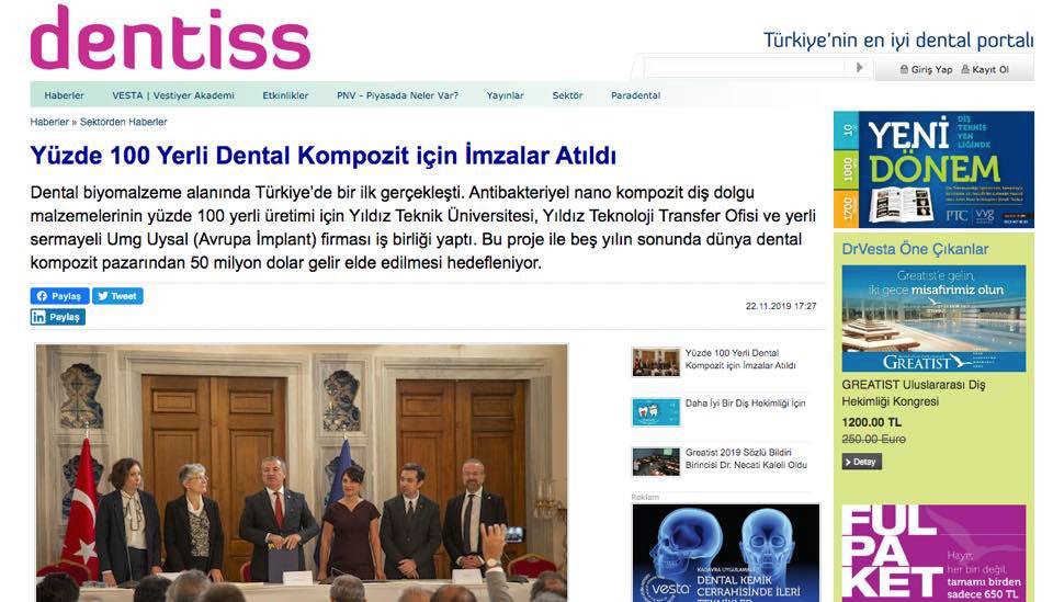 BioInfinity & Yıldız Teknik Üniversitesi Teknoloji Transferi Dentiss